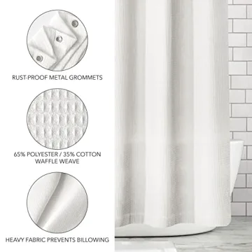 mDesign Waffle Knit Luxury Shower Curtain - 72"x72"