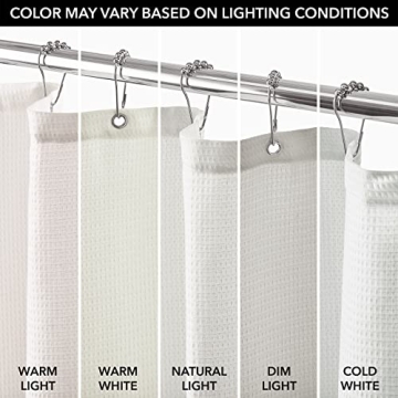 mDesign Waffle Knit Luxury Shower Curtain - 72"x72"