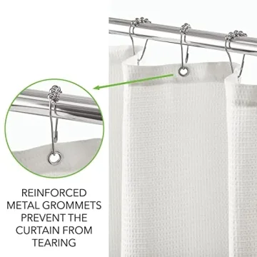 mDesign Waffle Knit Luxury Shower Curtain - 72"x72"