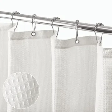 mDesign Waffle Knit Luxury Shower Curtain - 72"x72"