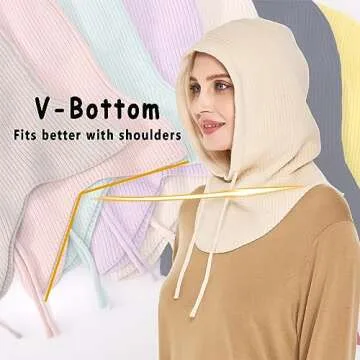 Timoise Knit Winter Hats for Women Balaclava Warm Hooded Scarf for Men and Women Beanie Hat Skull Cap (Beige)