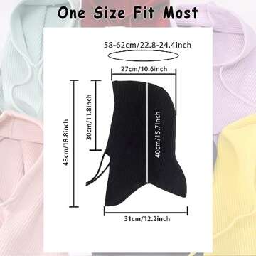 Timoise Knit Winter Hats for Women Balaclava Warm Hooded Scarf for Men and Women Beanie Hat Skull Cap (Beige)