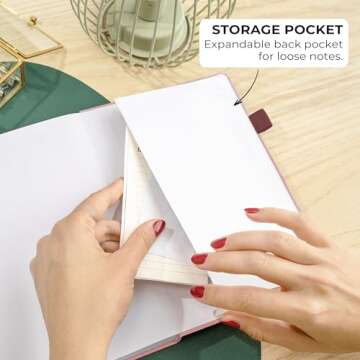 Clever Fox Dotted Journal 2.0 – Compact Planning and Sketching Dot Grid Notebook 120 GSM Thick, No-Bleed Paper – Planner with Pen Loop, Pocket, Ribbons, Stickers A5 - Rose Gold