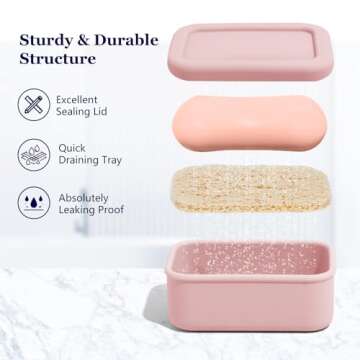 Leak Proof Silicone Soap Holder for Travel and Gym