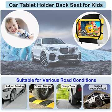 Car ipad Holder for Car Backseat,Headrest Tablet Holder for Car Headrest,iPad Car Holder Back Seat for Kids,Car Tablet Holder Back Seat for Kids Kindle Fire,Tablet Car Mount Fits 7~11" Screens Device