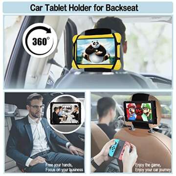 Car ipad Holder for Car Backseat,Headrest Tablet Holder for Car Headrest,iPad Car Holder Back Seat for Kids,Car Tablet Holder Back Seat for Kids Kindle Fire,Tablet Car Mount Fits 7~11" Screens Device