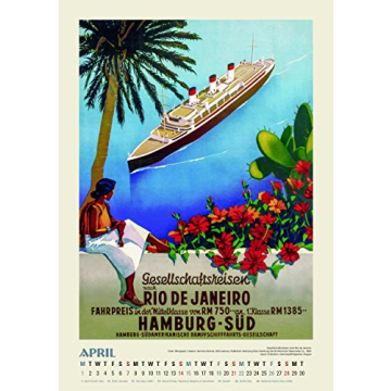 Travel World Oversize Vintage Calendar for Dreamers