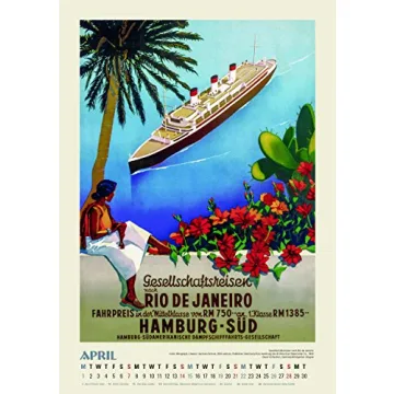 Travel World Oversize Vintage Calendar for Dreamers