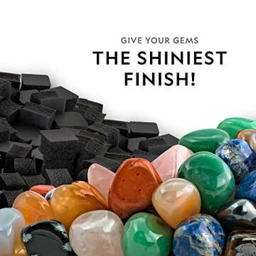National Geographic Rock Tumbling Media – GemFoam Reusable Rock Polisher Foam, Use After Rock Tumb...