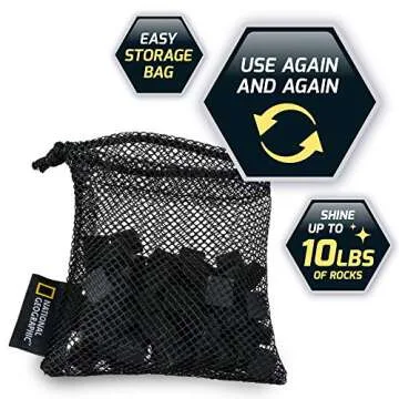 National Geographic Rock Tumbling Media – GemFoam Reusable Rock Polisher Foam, Use After Rock Tumbling Grit Cycles, Adds Shine to Tumbled Rocks and Minerals, Rock Tumbling Supplies