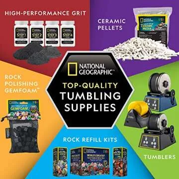 National Geographic Rock Tumbling Media – GemFoam Reusable Rock Polisher Foam, Use After Rock Tumbling Grit Cycles, Adds Shine to Tumbled Rocks and Minerals, Rock Tumbling Supplies
