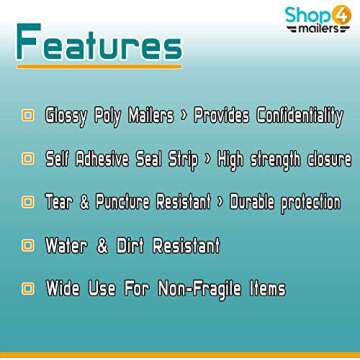 Shop4Mailers 10 x 13 Christmas Snowflake Winter Holiday Poly Mailer Bags Red Waterproof Shipping Mailing Envelopes 2 Mil – Permanent Adhesive Seal (100 Pack, Snowflake)