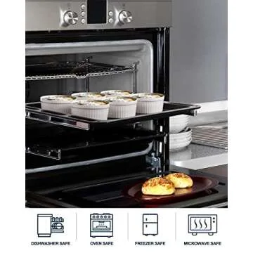 Delling Ramekins 12 Oz Oven Safe, Creme Brulee Set, 6 PACK Porcelain Souffle Dish for Baking, Soup Bowls for French Onion Soup White