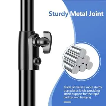 EMART Triple Crossbar Backdrop Stand, 8.5 x 10ft Adjustable Heavy Duty Multiple Mounting Tripe Rod Photography Background Frame, 3 in 1 DIY Bar Holder for Party Wedding Event Back Drop Decoration