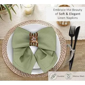 Ruvanti Premium Linen Napkins - Elegant & Eco-Friendly Set