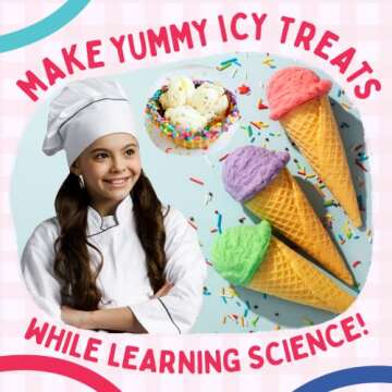 Playz Brain Freeze Ice Cream Candy Making Food Science Kit - 18+ Yummy STEM Experiments, 36 Page Lab Guide, 13+ Ingredients and Tools for Boys, Girls, Kids, and Teenagers