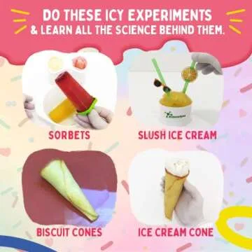 Playz Brain Freeze Ice Cream Candy Making Food Science Kit - 18+ Yummy STEM Experiments, 36 Page Lab Guide, 13+ Ingredients and Tools for Boys, Girls, Kids, and Teenagers