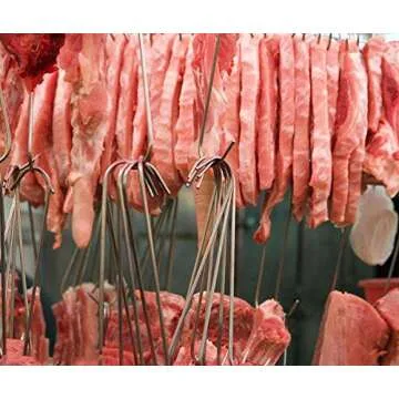 HONSHEN 20 pcs 5 Inch Meat Hooks S-Hook, 4mm Stainless Steel Meat Hook for Butcher,Processing,Hanging,Chicken,Hunting,Smoking,Drying BBQ Grill Cooking (20 pcs 5inch Meat Hook)