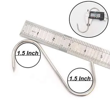 HONSHEN 20 pcs 5 Inch Meat Hooks S-Hook, 4mm Stainless Steel Meat Hook for Butcher,Processing,Hanging,Chicken,Hunting,Smoking,Drying BBQ Grill Cooking (20 pcs 5inch Meat Hook)