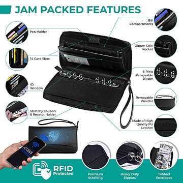 Budget Planner Organizer Wallet with 12 Cash Envelopes