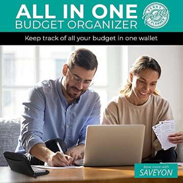 Budget Planner Organizer Wallet with 12 Cash Envelopes