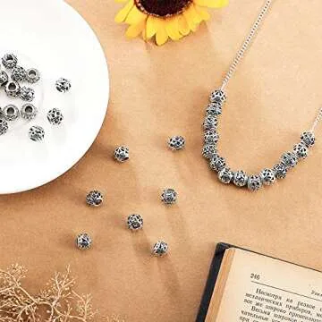 60 Silver Tone Tibetan Beads for Jewelry Crafting