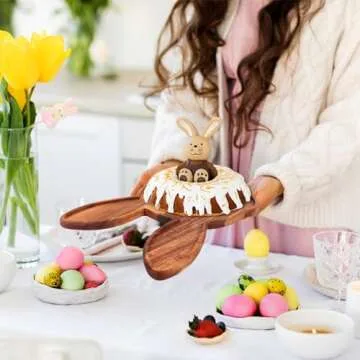 Easter Bunny Egg Serving Trays Beech Wood Party Supplies