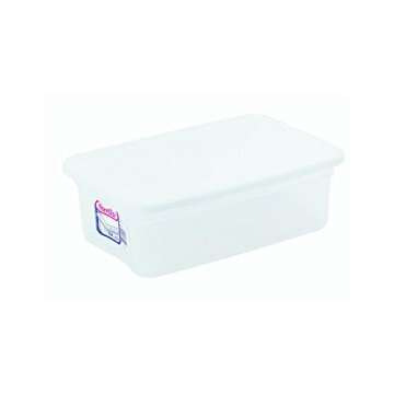 Sterilite 16 Quart Basic Clear Storage Box with White Lid (Pack of 2)