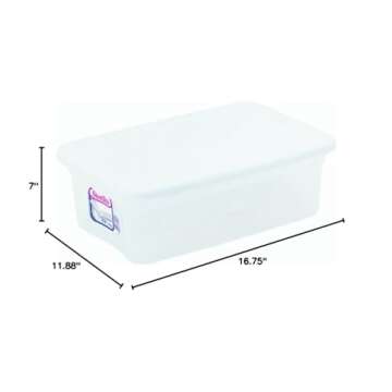 Sterilite 16 Quart Basic Clear Storage Box with White Lid (Pack of 2)