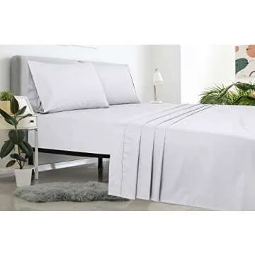 Royale Linens Queen Flat Sheet - Ultra Soft Brushed 1800 Microfiber Flat Sheets Only - Wrinkle Free ...