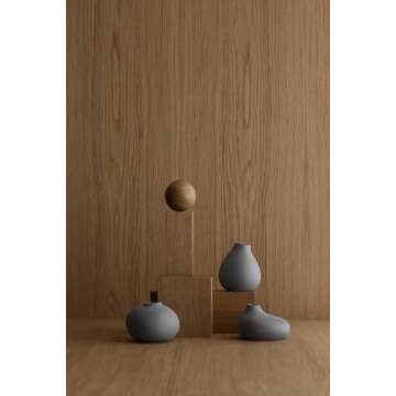 blomus Nona Set of 3 Mini Vases Porcelain Pewter Color