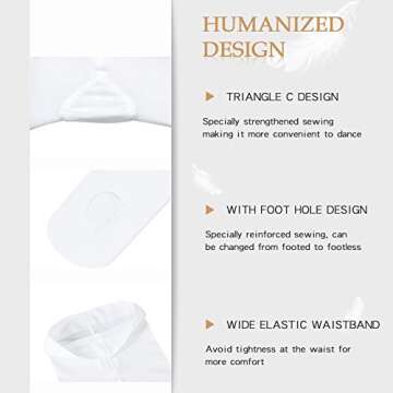 HETH girls Ballet Footed Tights With Holes