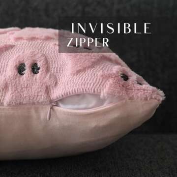 DFXSZ Halloween Pillow Covers 18x18 inch Set of 2 Pink Ghost Throw Pillow Cases Soft Plush Faux Fur ...