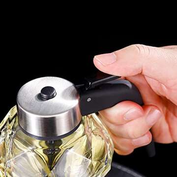 XIYUAN Glass Honey Jar, Honey Dispenser, Syrup Dispenser, Diamond Shape, Large, Classic, Elegant, Honey Jar with Stand, Home Kitchen Gadgets (Glass, 284ml)