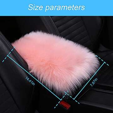 8sanlione Center Console Cushion Pad/Cover, 11.4"x7.4" Furry Armrest Cover for Cars, Vehicles, SUVs,...