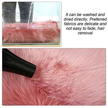 8sanlione Center Console Cushion Pad/Cover, 11.4"x7.4" Furry Armrest Cover for Cars, Vehicles, SUVs, Premium Sheepskin Wool, Car Interior Accessories for Women(Pink)