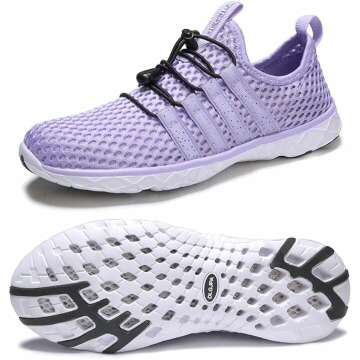 DLGJPA Women's Quick Drying Water Shoes - Lightweight Slip-On for Beach & Sports