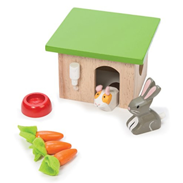 Le Toy Van Bunny & Guinea Wooden Play Set for Dolls Houses | Interactive Role Play for Ages 3+