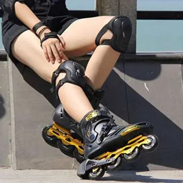 LIKU Unisex Fitness Inline Skates Black&Gold