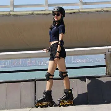 LIKU Unisex Fitness Inline Skates Black&Gold