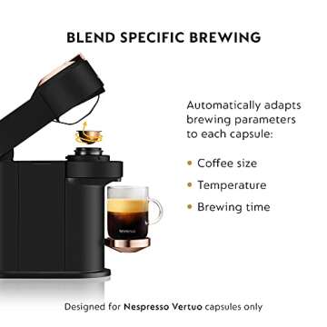 Nespresso Vertuo Coffee and Espresso Maker, Machine Only, Black Matte Rose Gold