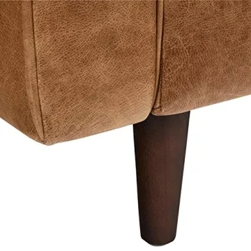 Rivet Aiden Leather Accent Chair - Mid-Century Style