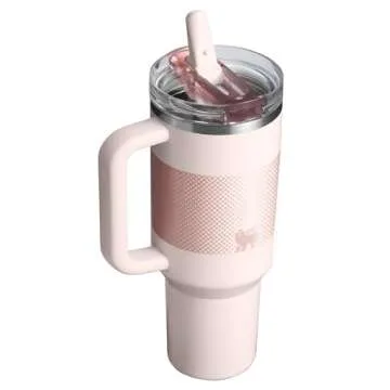 Stanley Quencher ProTour Flip Straw Tumbler with Leakproof Lid 40 oz | Built-In Straw & Handle | Cupholder Compatible for Travel | Insulated Stainless Steel Cup | BPA-Free | Rose Quartz Fade