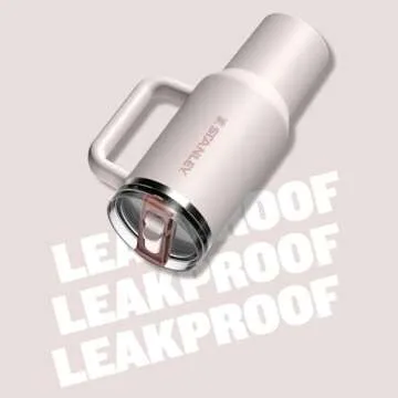 Stanley Quencher ProTour Flip Straw Tumbler with Leakproof Lid 40 oz | Built-In Straw & Handle | Cupholder Compatible for Travel | Insulated Stainless Steel Cup | BPA-Free | Rose Quartz Fade