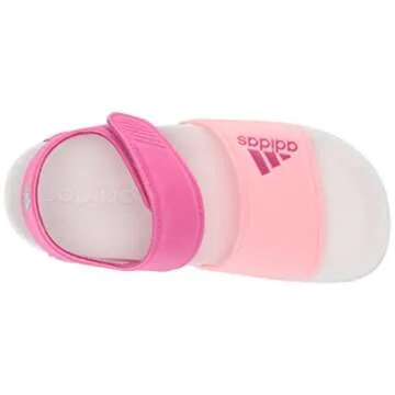 adidas Adilette Sandals, Lucid Fuchsia/Beam Pink/Pulse Mint, 4 US Unisex Big Kid