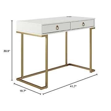 CosmoLiving by Cosmopolitan Camila Writing Desk, White