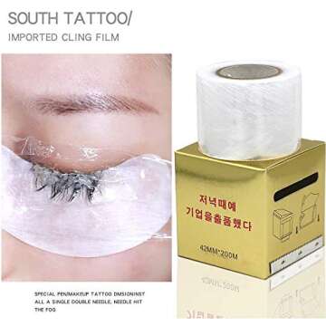 3 Rolls Tattoo Cover Disposable Eyebrow Tattoo Plastic Wrap for Permanent Makeup