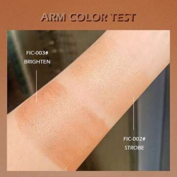 2 PCS Moisturize Shimmer Highlighter Metallic Eyeshadow Stick,Non Stick Face Brightens Bronze Pencil,Multi-Use Highlighter Glitter Eyeshadow Makeup Stick,Easy to Use Waterproof Long-lasting Effect