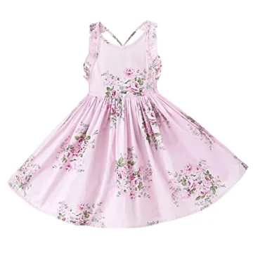 HILEELANG Cotton Flower Girl Dress for Summer Fun