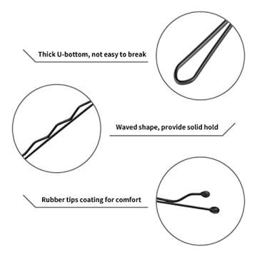 Vaincre 150 Count Black Bobby Pins for Stylish Updos